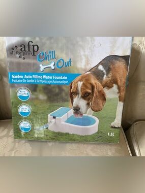 NEW Chill Out Outside Auto-Filling Dog Water Fountain Garden Hose Connecting